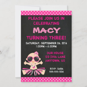 Invitación al cumpleaños del bebé Diva