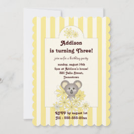 Invitación al cumpleaños del bebé Koala de tira am