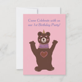 Invitación al cumpleaños del bebé, oso