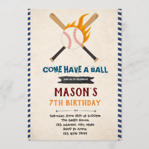 Invitación al cumpleaños del béisbol