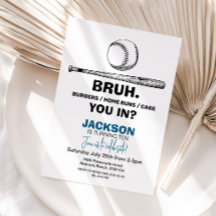 Invitación al cumpleaños del béisbol - Cualquier e