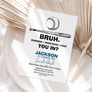 Invitación al cumpleaños del béisbol - Cualquier e