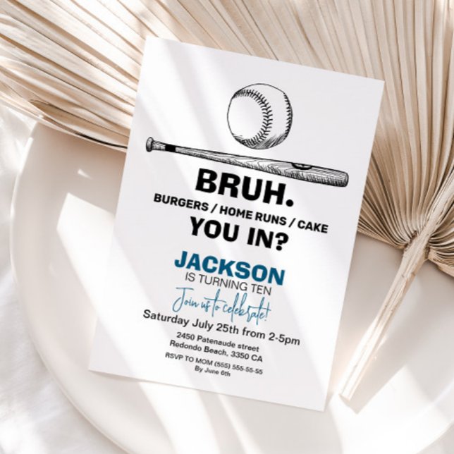 Invitación al cumpleaños del béisbol - Cualquier e (Baseball invitation)