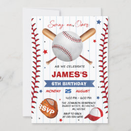Invitación al cumpleaños del béisbol fotográfico