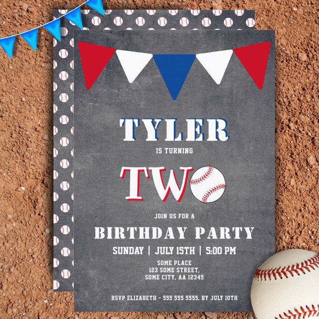 Invitación al cumpleaños del beisbol niño segundo  (Subido por el creador)