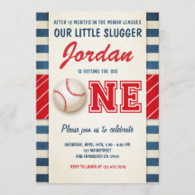 Invitación al cumpleaños del béisbol para los chic