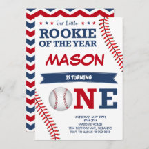 Invitación al cumpleaños del beisbol Rookie del añ