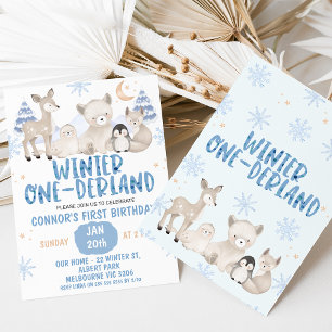 Invitación al cumpleaños del Blue Beige Winter One