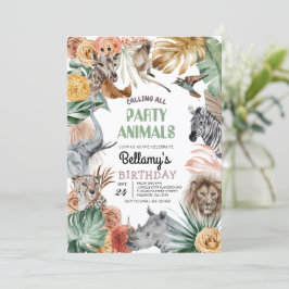 Invitación al cumpleaños del Boho Animal Safari