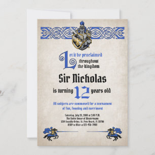 Invitación al cumpleaños del caballero medieval