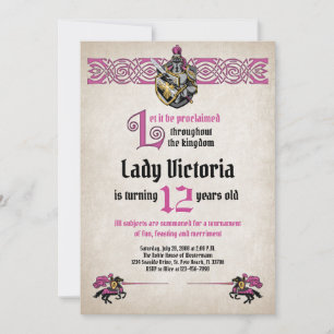 Invitación al cumpleaños del caballero medieval