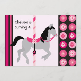 Invitación al cumpleaños del caballo rosado