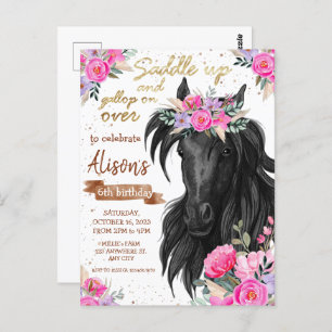 Invitación al cumpleaños del caballo Saddle Up