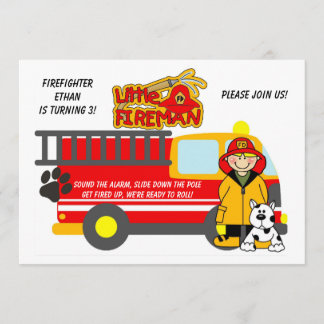 Invitación al cumpleaños del camión de bomberos