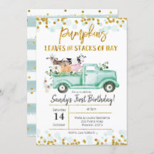 Invitación al cumpleaños del Camión de Calabaza de