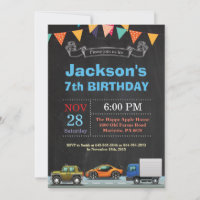 Invitación al cumpleaños del Camión de Transporte
