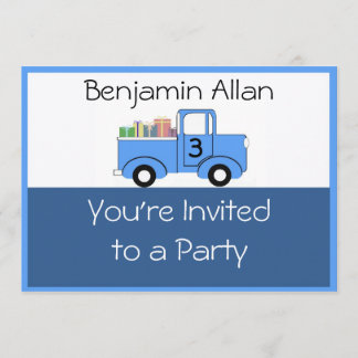 Invitación al cumpleaños del camión infantil
