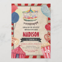 Invitación al cumpleaños del carnaval, cumpleaños 