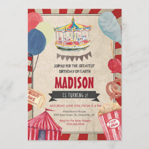 Invitación al cumpleaños del carnaval, cumpleaños