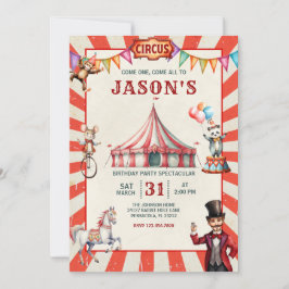 Invitación al cumpleaños del Carnaval de Circo Vin