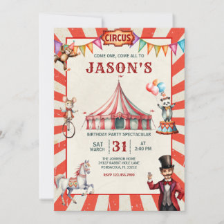 Invitación al cumpleaños del Carnaval de Circo Vin