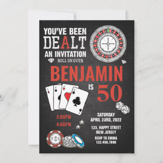 Invitación al cumpleaños del Casino - cualquier ed