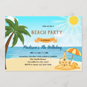 Invitación al cumpleaños del castillo de arena