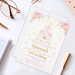 Invitación al cumpleaños del castillo de oro del p