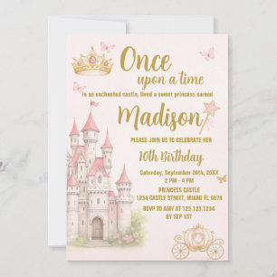 Invitación al cumpleaños del castillo y la princes