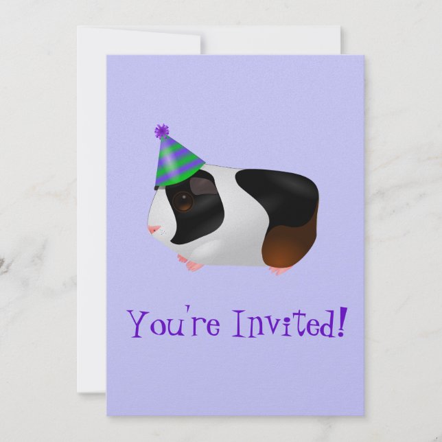 Invitación al cumpleaños del cerdo guineano (Anverso)
