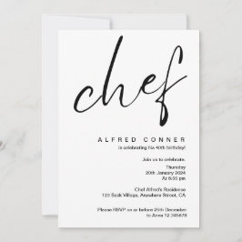 Invitación al cumpleaños del chef culinario