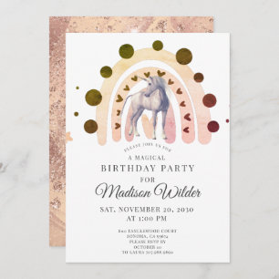 Invitación al cumpleaños del Chica Arcoiris Boho U