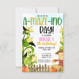 Invitación al cumpleaños del Chica Corn Maze
