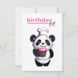Invitación al cumpleaños del Chica Cute Panda Bear