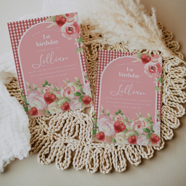 Invitación al cumpleaños del Chica de fresa dulce (Subido por el creador)