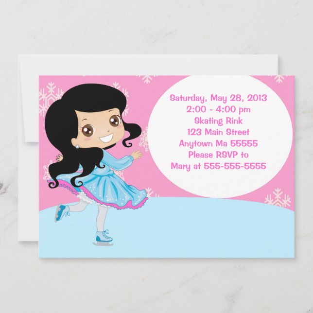 Invitación al cumpleaños del Chica de pelo negro p (Anverso)