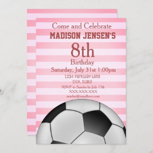 Invitación al cumpleaños del Chica deportivo temát