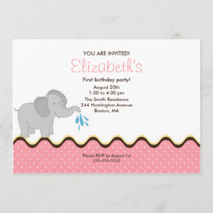 Invitación al cumpleaños del Chica elefante cutto