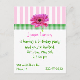 Invitación al cumpleaños del Chica Gerber Daisy