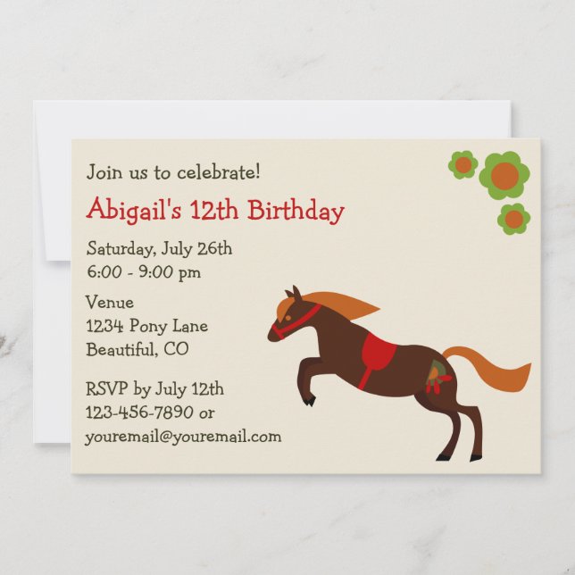 Invitación al cumpleaños del Chica Peace Love Poni (Anverso)