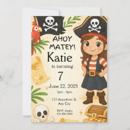Invitación al cumpleaños del chica Pirata, Fiesta 