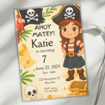 Invitación al cumpleaños del chica Pirata, Fiesta 
