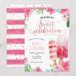 Invitación al cumpleaños del Chica Popsicle