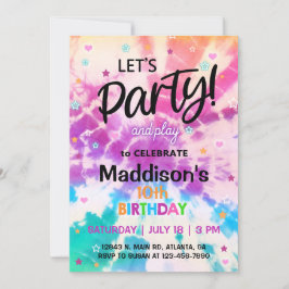 Invitación al cumpleaños del Chica TieDye.