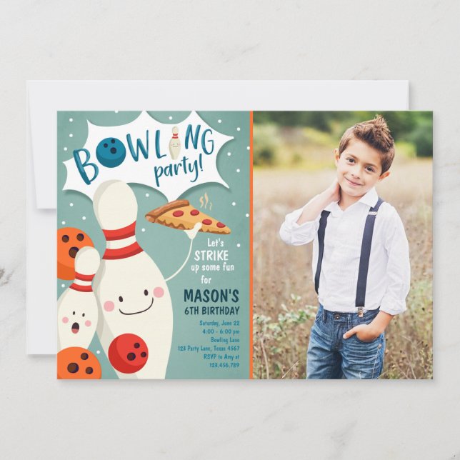 Invitación al cumpleaños del chico Pizza en huelga (Anverso)