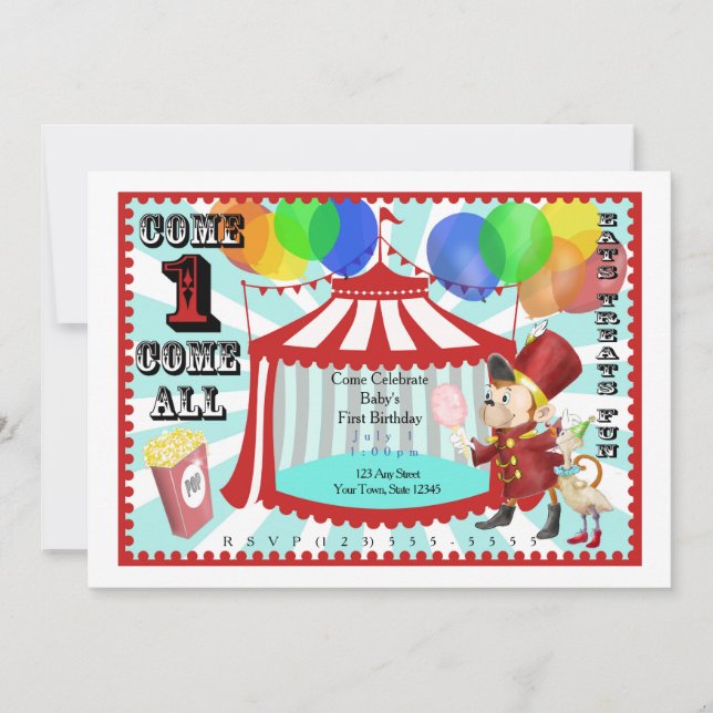 Invitación al cumpleaños del Circo (Anverso)
