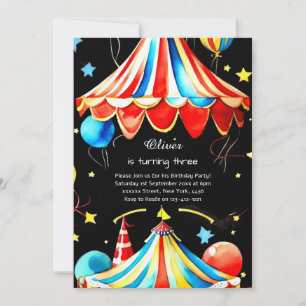 Invitación al cumpleaños del Circo de Acuarela