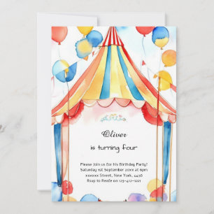 Invitación al cumpleaños del Circo de Acuarela