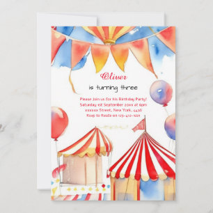 Invitación al cumpleaños del Circo de Acuarela