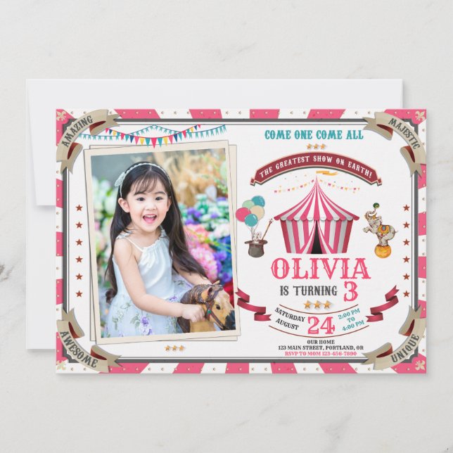 Invitación al cumpleaños del Circo Fotográfico Fes (Anverso)